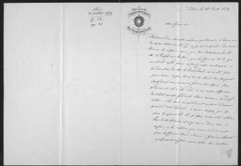 2 vues  - [Raget] Abys, [commissaire]. Lettre signée à Guillaume Henri Dufour. Berne, 28 juin 1859 (ouvre la visionneuse)
