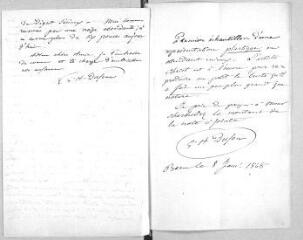 2 vues  - Dufour, Guillaume Henri. Note manuscrite au sujet d\'un buste de l\'artiste Christ, 8 janvier 1848 (ouvre la visionneuse)