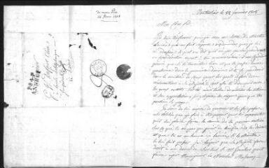 21 vues  - Dufour, Bénédict. 11 lettres autographes signées à son fils Guillaume Henri Dufour.- Montrotier et Paris, 22 janvier 1808-30 décembre 1832 (ouvre la visionneuse)