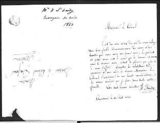 7 vues  - L\'Hardy, [René]-Henri. 4 lettres autographes signées à son futur beau-père puis beau-père Guillaume Henri Dufour.- Auvernier, 30 août 1843-1er août 1868 (ouvre la visionneuse)