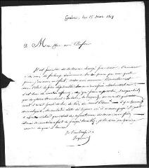 2 vues  - Jaquemet, J. Lettre autographe signée à son ami Guillaume Henri Dufour.- Genève, 15 mars 1809. Au sujet d\'Etienne Bonneton (ouvre la visionneuse)