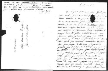2 vues  - Dufour, Susanne, née Bonneton. Lettre autographe signée à son beau-père Bénédict Dufour.- Sans lieu ni date [vers 1829] (ouvre la visionneuse)