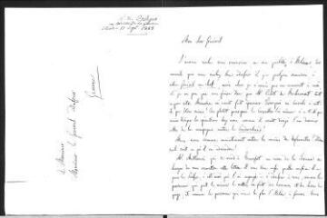 2 vues  - Collegno, [Giacinto] de. Lettre autographe signée à Guillaume Henri Dufour.- Gênes, 10 septembre 1848 (ouvre la visionneuse)