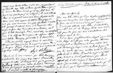 2 vues  - De la Rive, Auguste. Lettre autographe signée à Guillaume Henri Dufour.- Londres, 10 avril 1860 (ouvre la visionneuse)