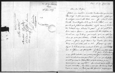 2 vues  - Lostende, de. Lettre autographe signée à Guillaume Henri Dufour.- Paris, 22 février 1819 (ouvre la visionneuse)
