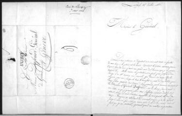 2 vues  - Merlinge, curé de Lovagny près d\'Annecy. Lettre autographe signée à Guillaume Henri Dufour.- Lovagny, 15 juillet 1840 (ouvre la visionneuse)