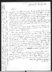 1 vue Dufour, Guillaume Henri. Brouillon autographe d'une lettre à Claudine Potocka.- Genève, 8 décembre 1835
