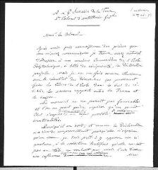 2 vues Dufour, Guillaume Henri. Brouillon autographe d'une lettre à Georges Sarasin. - Genève, 27 octobre 1873