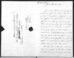 16 vues  - Dufour, Susanne, née Bonneton. 8 brouillons de lettres autographes à Sophie Baudrand.- Genève, Monnetier, Gimel, Paris, 20 mai 1839-21 avril 1850 (ouvre la visionneuse)