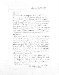 1 vue  - Anonyme signant \'Un Français ami de la Suisse\'. Lettre autographe signée à Guillaume Henri Dufour. Paris, 27 octobre 1847 (ouvre la visionneuse)