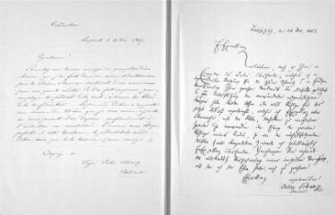 1 vue  - Schanz, Julius, étudiant. Lettre autographe signée à Guillaume Henri Dufour. Leipzig, 14 décembre 184, en allemand, avec traduction française (ouvre la visionneuse)