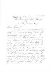 3 vues  - Mackenzie, Charles J., officier écossais. Lettre autographe signée à Guillaume Henri Dufour. Paris, 13 janvier 1857 (ouvre la visionneuse)