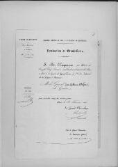 5 vues  - Certificat de nomination de Dufour de Grand-Croix à l\'ordre impérial de la Légion d\'honneur, Paris, 1er février 1866, et lettre du Département politique fédéral à ce sujet, signée Josef Martin Knüsel, président de la Confédération, Berne, 13 février 1866 (ouvre la visionneuse)