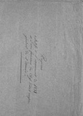2 vues  - Chemise en papier qui entouraient les documents du portefeuille; inscription de la main de Dufour : \'Papiers relatifs à l\'armement de 1831 et à mes fonctions de Chef d\'état major général de l\'armée\' (ouvre la visionneuse)