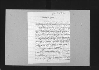 4 vues Copie d'une lettre d'Auguste Bontems, colonel, à un destinataire inconnu, aussi colonel.- Coire, 13 septembre 1831, et mémoire sur les événements de l'année