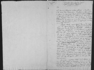 2 vues « A la Diète, 1835. Demande d'une pension pour le garde du génie [Charles] Jaquet », brouillon autographe
