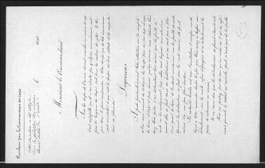 2 vues  - « Circulaire pour les commandans des Corps, 1841 », document multicopié signé Dufour avec note de sa main : \'Cette circulaire a été rédigée dans la prévision d\'un rassemblement subit de l\'armée\' (ouvre la visionneuse)