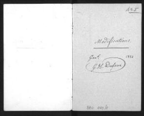 47 vues  - \'Modifications au règlement de 1848\', 1854, manuscrit autographe, avec table à la fin (ouvre la visionneuse)