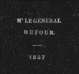31 vues Petit carnet personnel de Dufour, intitulé « Armement de 1857 », avec la composition des états majors, des divisions et la répartition des troupes