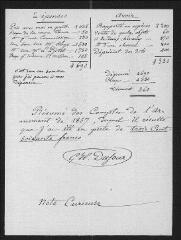 2 vues  - Compte personnel de Dufour pour l\'armement de 1857. Autographe signé. Sans date [1857] (ouvre la visionneuse)