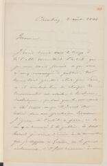 4 vues  - Regny, Alphée de. 1 l.a.s. à [Henry Dunant]. - Chambéry, 2 août 1863 (ouvre la visionneuse)