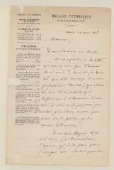 2 vues  - Charton, Edouard, [édit. du] \'Magasin pittoresque\'. 1 l.a.s. à [Henry Dunant]. - Versailles, 21 août 1863 (ouvre la visionneuse)