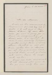 4 vues Saussure, Théodore de. 1 l.a.s. à [Henry Dunant]. - Genève, 28 novembre [1862]