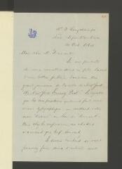 4 vues  - Lesley, James. 1 l.a.s. à Henry Dunant. - Nice, 14 octobre 1864 (ouvre la visionneuse)