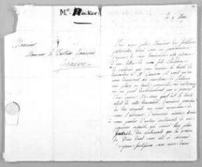 2 vues Necker de Saussure, Albertine (1766-1841). Lettre autographe signée à pasteur Gaussen. - Sans lieu, 9 mai [?] (Avec adresse)