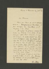 4 vues Thury, Marc. Lettre autographe signée. - Genève, 29 juillet 1890