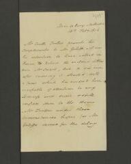 4 vues Coutts Trotter. Billet non autographe non signé à James Galiffe. - Brandsbury, 13 février 1816 (en anglais)
