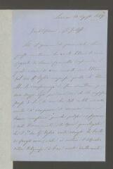 2 vues  - Trasmondo, Nicola. Lettre autographe signée à Jean-Barthélemy Gaïfre Galiffe, dit John. - Livorne, 30 août 1859 [?] (en italien) (ouvre la visionneuse)