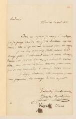 4 vues  - Capo d\'Istria, Viaros. Lettre autographe signée à Madame Gosse. - Sans lieu, 30 avril 1827 (ouvre la visionneuse)