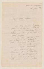 4 vues Laveleye, Emile de. Lettre autographe signée à Joseph-Marc Hornung. - Argentan, 14 juin 1884