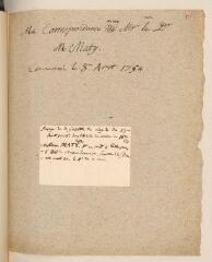 44 vues  - Le Sage, Georges-Louis (fils). 9 Lettres (minutes) à Mathieu Maty (1718-1776).- 1754-1775 (ouvre la visionneuse)