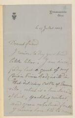 16 vues Mniszech ou Muiszech, Anne (comtesse). 1 l.a.s. (en anglais) à Mme H. Loyson.- Ermenonville, 15 juillet 1884 - 28 janvier [1885]