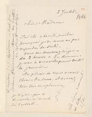 4 vues  - Hahnemann (Mme). 1 l.a.s. à Mme Loyson, veuve Meriman.- 2 juillet 1868 (ouvre la visionneuse)