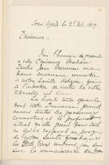 4 vues  - Hecker, J.S. 1 l.a.s. à l\'archevêque de New-York en faveur de Mme Loyson.- 2 février 1869 (ouvre la visionneuse)