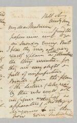 12 vues  - Brougham, H[enry]. 3 lettres autographes signées à Jane Marcet. - Lieu illisible et sans lieu, 17 mars 1830 et sans date (ouvre la visionneuse)