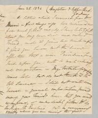 4 vues  - Cleaver [?], E. Lettre autographe signée à Jane Marcet. - Brighton, 25 juin 1834 (En anglais) (ouvre la visionneuse)