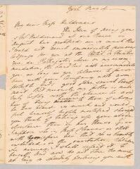 4 vues Hunter, Mr. Lettre autographe signée à Jane Marcet. - York, 4 mai 1796 [?] (En anglais)