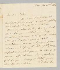 8 vues  - Morris, Sarah. 2 lettres autographes signées à sa soeur Jane Marcet. - Londres et sans lieu, 6 juin 1834 et sans date (En anglais) (ouvre la visionneuse)