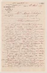 4 vues  - Meyrueis, Ch[arles ?]. Lettre autographe signée à Jean-Henri Merle d\'Aubigné. - Paris, 18 avril 1860 (ouvre la visionneuse)