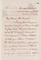 4 vues  - Dallat, Alex. Rl. Lettre autographe signée à Jean-Henri Merle d\'Aubigné. - Wonston Rectory, 30 janvier 1862 (en anglais) (ouvre la visionneuse)