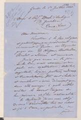 4 vues Suès-Ducommun, M[arce]l (1819-1906). Lettre autographe signée au professeur Jean-Henri Merle d'Aubigné. - Genève, 1er juillet 1863