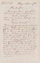 8 vues  - Burnier, L[ouis], [pasteur]. 2 lettres autographes signées à Jean-Henri Merle d\'Aubigné. - Morges, 3 janvier 1863 - 15 janvier 1869 (ouvre la visionneuse)