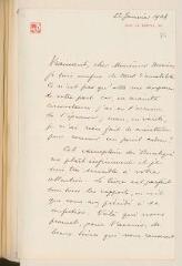 4 vues  - Vever, H[enri]. Lettre autographe signée à Charles Meunier. - Paris, 22 janvier 1908 (ouvre la visionneuse)