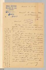 2 vues Decroix, Irénée. Lettre autographe signée à Charles Meunier. - Desvres, 6 avril 1919
