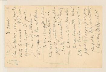 2 vues Bouchor, M[aurice]. Lettre autographe signée à Mathias Morhardt. - Paris, 3 janvier 1895