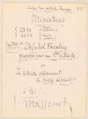 2 vues  - Massenet, J[ules]. Lettre autographe signée à Jules Lefebvre. - Paris, 23 mai 1909 (ouvre la visionneuse)